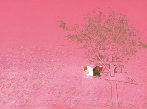 casa na árvore rosa